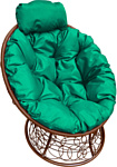 M-Group Папасан пружинка мини 12090204 (коричневый ротанг/зеленая подушка)
