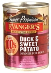 Evanger's Super Premium Duck & Sweet Potato Dinner косервы для собак (0.369 кг) 12 шт.