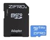 ZIFRO microSDXC Class 10 64GB + SD adapter