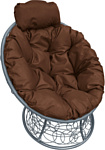 M-Group Папасан пружинка мини 12090305 (серый ротанг/коричневая подушка)