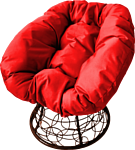 M-Group Пончик 12320206 (коричневый ротанг/красная подушка)