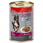Nutrilove (0.415 кг) 1 шт. Dogs - Fine chunks with beef, liver and vegetables
