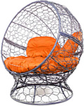 M-Group Апельсин 11520307 (серый ротанг/оранжевая подушка)