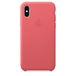 Apple Leather Case для iPhone XS Peony Pink