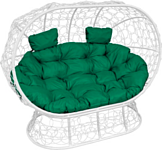 M-Group Лежебока 11190104 (на подставке с белым ротангом/зеленая подушка)
