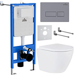 Roxen Antares 530185-02 в комплекте с инсталляцией StounFix Slim 6 в 1 966774 (кнопка: серый гранит)