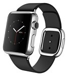 Apple Watch 38mm Stainless Steel with Black Modern Buckle (MJYK2)
