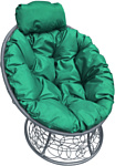M-Group Папасан мини 12070304 (серый ротанг/зеленая подушка)