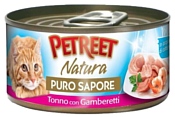 Petreet (0.07 кг) 1 шт. Puro Sapore Кусочки тунца с креветками в рыбном супе