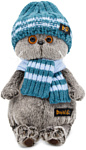 Basik & Co Басик в голубой вязаной шапке и шарфе 25 см Ks25-105
