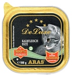 ARAS (0.1 кг) 1 шт. Premium Pate Deluxe для кошек - Телятина