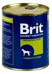 Brit (0.85 кг) 24 шт. Консервы для собак Говядина и сердце