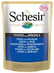 Schesir (0.1 кг) 20 шт. Кусочки в желе. Тунец с морским окунем. Влажный корм для кошек