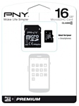 PNY Premium microSDHC Class 4 16GB + SD adapter