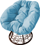 M-Group Пончик 12320203 (коричневый ротанг/голубая подушка)