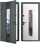 Guard Inox Black 96x205 (левая, графит/экосатин белый)