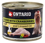 Ontario (0.2 кг) 1 шт. Консервы Dog Goose, Cranberries, Dandelion and Linseed Oil