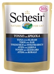 Schesir (0.1 кг) 6 шт. Кусочки в желе. Тунец с морским окунем. Влажный корм для кошек
