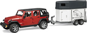 Bruder Jeep Wrangler Unlimited Rubicon with Horse Trailer 02926