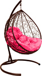 M-Group Капля 11020208 (коричневый ротанг/розовая подушка)