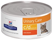 Hill's (0.156 кг) 1 шт. Prescription Diet C/D Multicare Feline Minced with Chicken canned