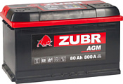 Zubr 80 Аh ZUBR AGM 580 02 ZAP R+ (80Ah)