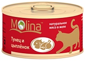 Molina (0.08 кг) 4 шт. Консервы для кошек Тунец и цыпленок