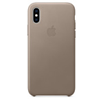 Apple Leather Case для iPhone XS Taupe