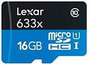 Lexar microSDHC Class 10 UHS Class 1 633x 16GB + SD adapter