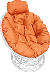 M-Group Папасан мини 12070107 (белый ротанг/оранжевая подушка)
