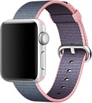 Apple из плетеного нейлона 38 мм (светло-розовый/темно-синий) (MNK62)