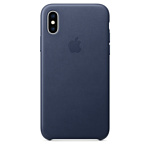 Apple Leather Case для iPhone XS (синие сумерки)