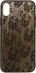 Case Wood для Apple iPhone X (зебрано, черепа)