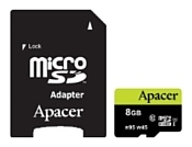 Apacer microSDHC Card Class 10 UHS-I U1 (R95 W45 MB/s) 8GB + SD adapter