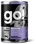 GO! (0.4 кг) 1 шт. Fit + Free Grain Free Chicken, Turkey + Duck Stew Recipe canned