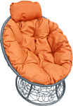 M-Group Папасан мини 12070307 (серый ротанг/оранжевая подушка)
