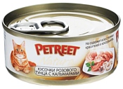 Petreet (0.07 кг) 1 шт. Natura Кусочки розового тунца с кальмарами