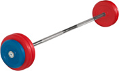 MB Barbell Неразборная с цветными дисками (30 кг)