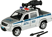 Технопарк UAZ Pickup Полиция с пушкой PICKUP-12POL-CANSR