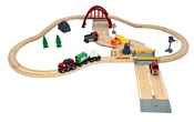 Brio Стартовый набор ''Деревянная железная дорога с автодорогой переездом'' 33103