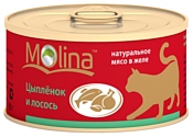 Molina (0.08 кг) 12 шт. Консервы для кошек Цыпленок и лосось