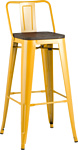 Stool Group Tolix со спинкой YD-H765E-W LG-06 (желтый глянцевый/темное дерево)