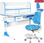 Anatomica Study-120 Lux + надстройка + органайзер + ящик с голубым креслом Ragenta с пузырями (белый/голубой)