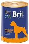Brit (0.85 кг) 12 шт. Консервы для собак Говядина и печень