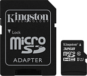 Kingston Canvas Select microSDHC Class 10 UHS-I U1 32GB + SD adapter (SDCS/32GB)