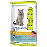 DaDo (0.085 кг) 24 шт. Для стерилизованных кошек с курицей (пауч)