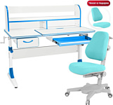 Anatomica Study-120 Lux + надстройка + органайзер + ящик с голубым креслом Armata (белый/голубой)