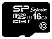 Silicon Power Superior microSDHC 16GB UHS Class 3 Class 10 + SD adapter