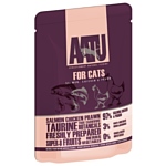 AATU (0.085 кг) 1 шт. For Cats pouch Salmon, Chicken & Prawn
