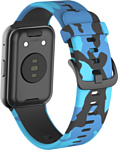 Rumi силиконовый для Huawei Watch FIT, Watch FIT Elegant (синий камуфляж)